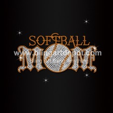 Rhinestone Softball Mom Heat Transfers